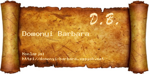 Domonyi Barbara névjegykártya